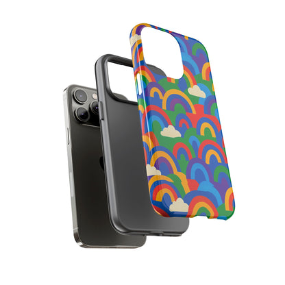 Multicolour 3D Rainbow Phone Case for Trendy Men and Women Unique Playful Design Stylish Protection Compatible with iPhone 13, 14, 15 & 16 – all models including Pro, Pro Max & Plus