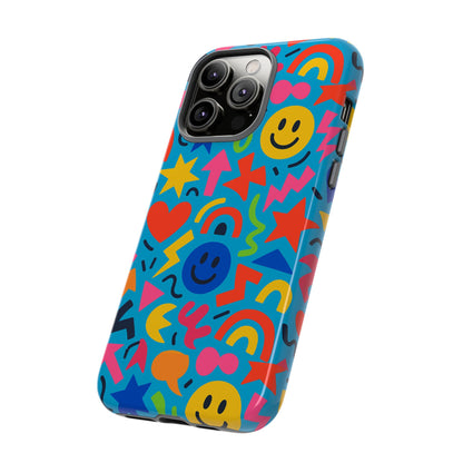 Multicolour 3D Wrap Protective Phone Case for Kids and Teens with Fun Geometric Design – Stylish Protection Compatible with iPhone 13, 14, 15 & 16 – all models including Pro, Pro Max & Plus