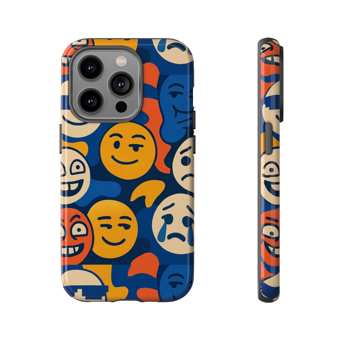 vibrant 3d emoji protective phone case for daily use – bold design for stylish expression – compatible with iphone 13, 14, 15 & 16 – all models including pro, pro max & plus