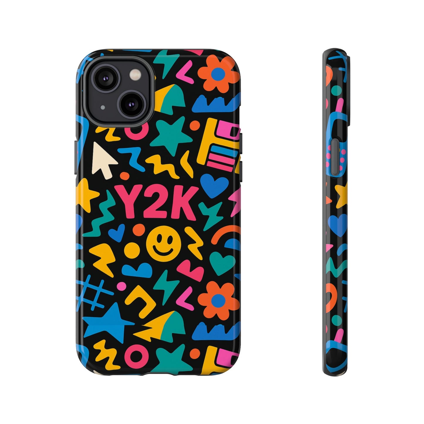 vibrant y2k design 3d wrap protective phone case for unique style and fashion accessory compatible with iphone 13, 14, 15 & 16 – all models including pro, pro max & plus