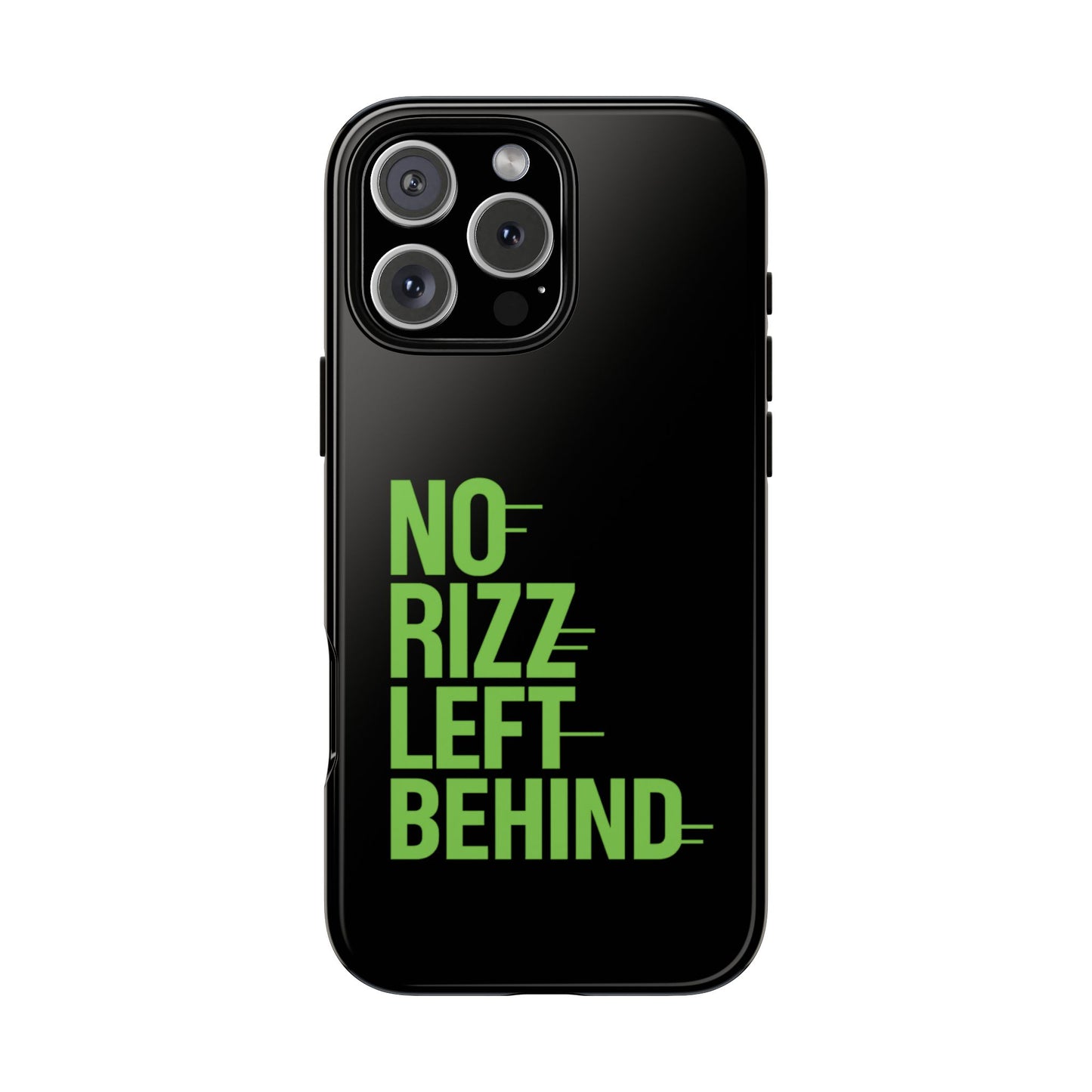 tough phone case - no rizz left behind, durable protection, shock absorbent, stylish design, perfect gift for adults, supports wireless charging, uv protected, lightweight accessory