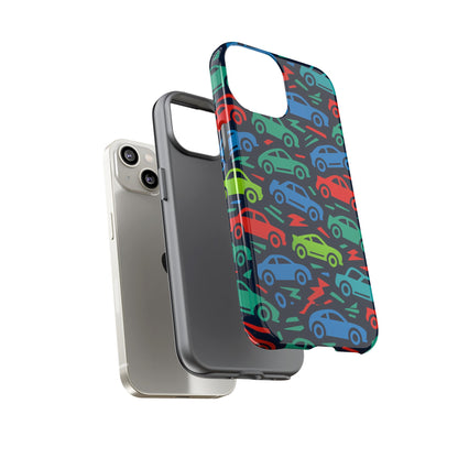 Vibrant Retro Automotive Design Protective Phone Case for Kids and Adults – Colourful 3D Wrap Style – Stylish Protection Compatible with iPhone 13, 14, 15 & 16 – All Models Including Pro, Pro Max & Plus