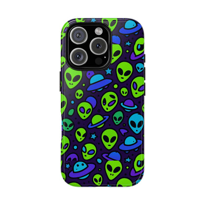 Vibrant Alien 3D Wrap Protective Phone Case in Multicolour Design for Fun Smartphone Accessories Compatible with iPhone 13, 14, 15 & 16 – all models including Pro, Pro Max & Plus