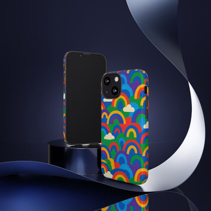 Multicolour 3D Rainbow Phone Case for Trendy Men and Women Unique Playful Design Stylish Protection Compatible with iPhone 13, 14, 15 & 16 – all models including Pro, Pro Max & Plus