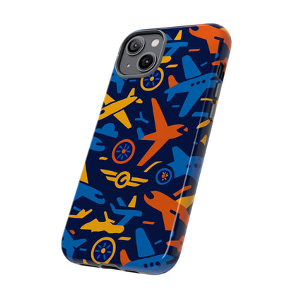 Vibrant 3D Airplane Pattern Protective Phone Case for Self-Expression and Stylish Protection Compatible with iPhone 13, 14, 15 & 16 – all models including Pro, Pro Max & Plus