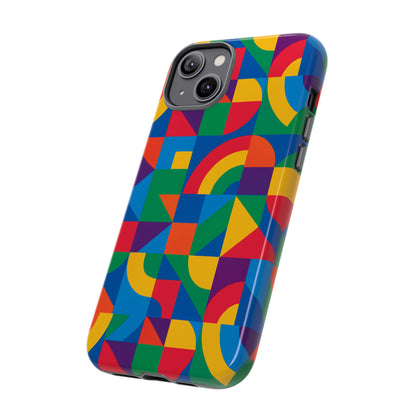 Vibrant 3D Geometric Phone Case with Bold Design Stylish Protection Accessory Compatible with iPhone 13, 14, 15 & 16 – all models including Pro, Pro Max & Plus