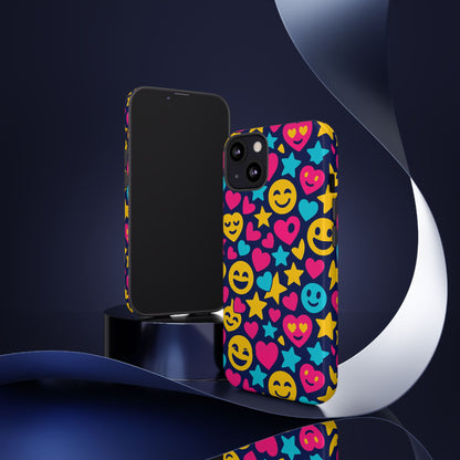 Vibrant Emoji Protective Phone Case with 3D Wrap Design for Fun Style and Robust Protection Compatible with iPhone 13, 14, 15 & 16 – All Models Including Pro, Pro Max & Plus