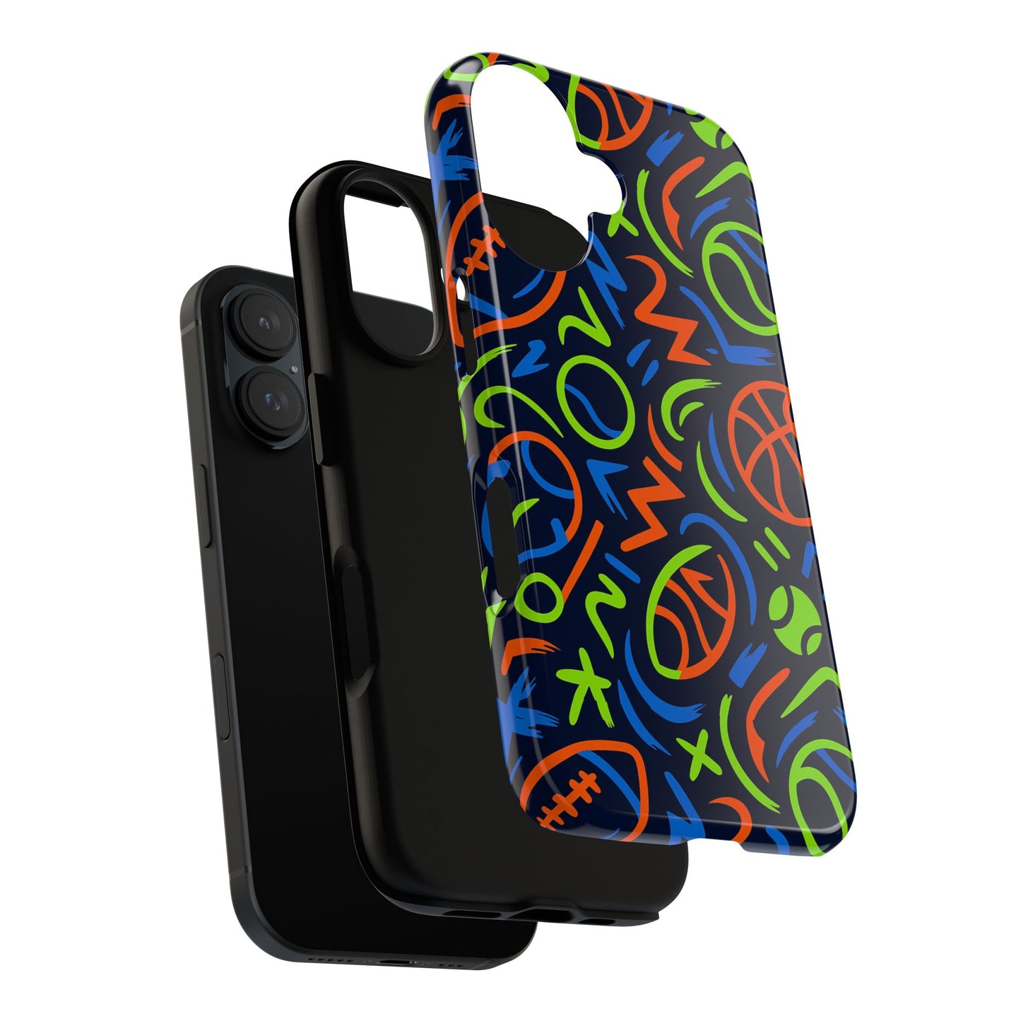 vibrant 3d wrap protective phone case with colourful sports design for unique style and expression compatible with iphone 13, 14, 15 & 16 – all models including pro, pro max & plus