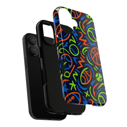 Vibrant 3D Wrap Protective Phone Case with Colourful Sports Design for Unique Style and Expression Compatible with iPhone 13, 14, 15 & 16 – all models including Pro, Pro Max & Plus