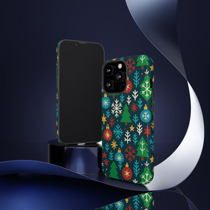 Multicolour 3D Wrap Protective Phone Case with Retro Christmas Design for Stylish Protection – Compatible with iPhone 13, 14, 15 & 16 – All Models Including Pro, Pro Max & Plus