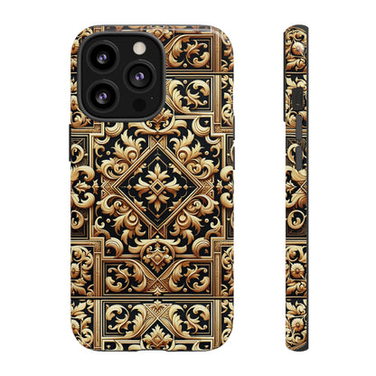 Pattern Image 3 Vibrant Shockproof Phone Case for Anime and Comic Fans - Ornate Baroque Gold Design - Compatible with iPhone 13, 14, 15 & 16 – all models including Pro, Pro Max & Plus