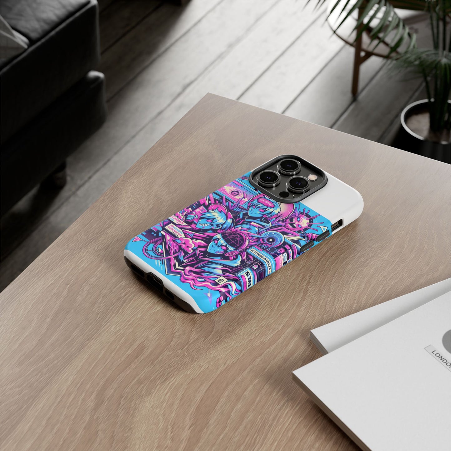 slayware installed protective phone case with 3d wrap design for anime and comic lovers, durable shock absorption, uv protected, glossy or matte finish