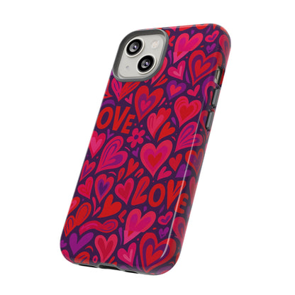 Multicolour 3D Heart Pattern Protective Phone Case for Smartphones – Vibrant Design for Stylish Protection, Compatible with iPhone 13, 14, 15 & 16 – all models including Pro, Pro Max & Plus