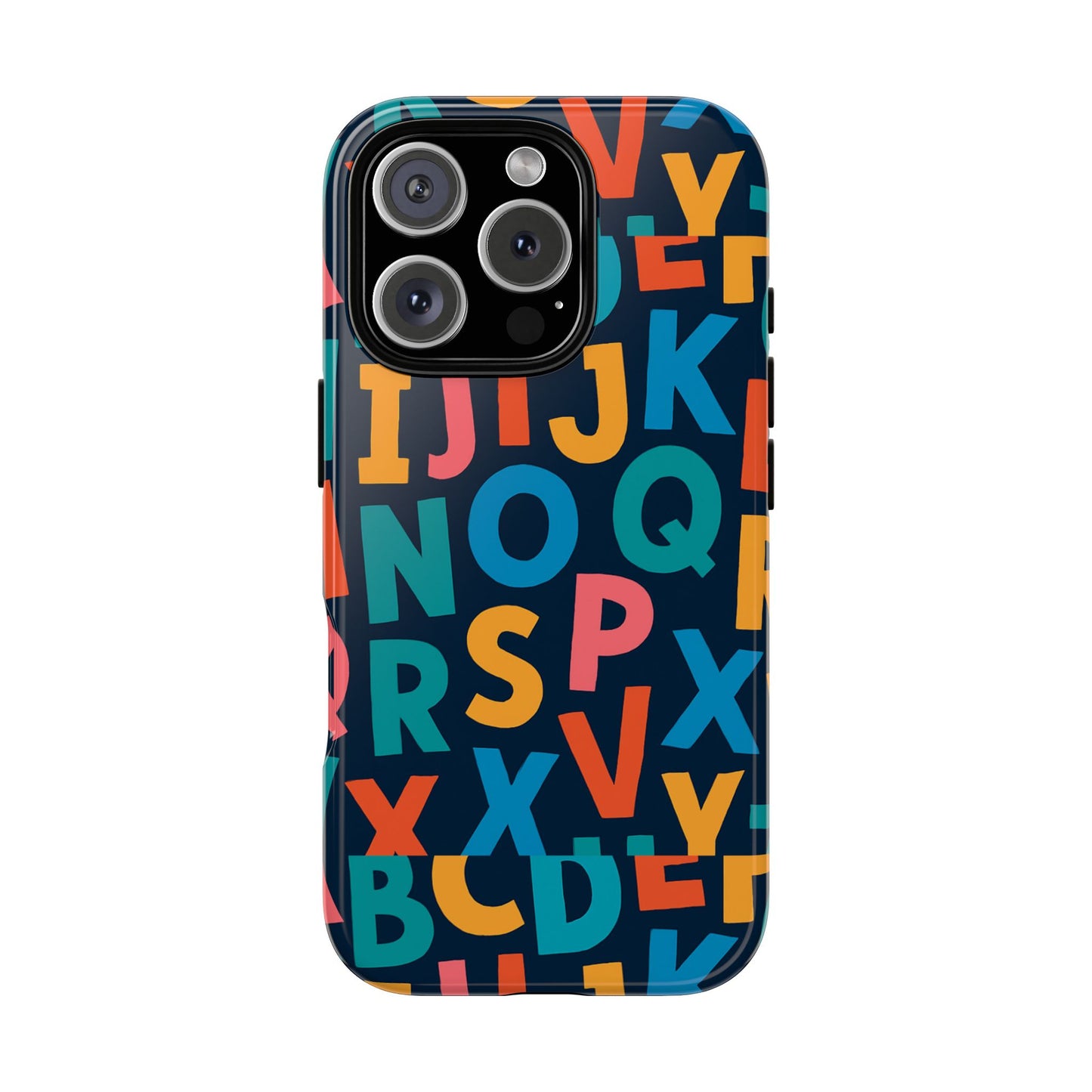 multicolour 3d letter print protective phone case for creative style and individuality compatible with iphone 13, 14, 15 & 16 – all models including pro, pro max & plus