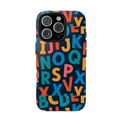 Multicolour 3D Letter Print Protective Phone Case for Creative Style and Individuality Compatible with iPhone 13, 14, 15 & 16 – all models including Pro, Pro Max & Plus