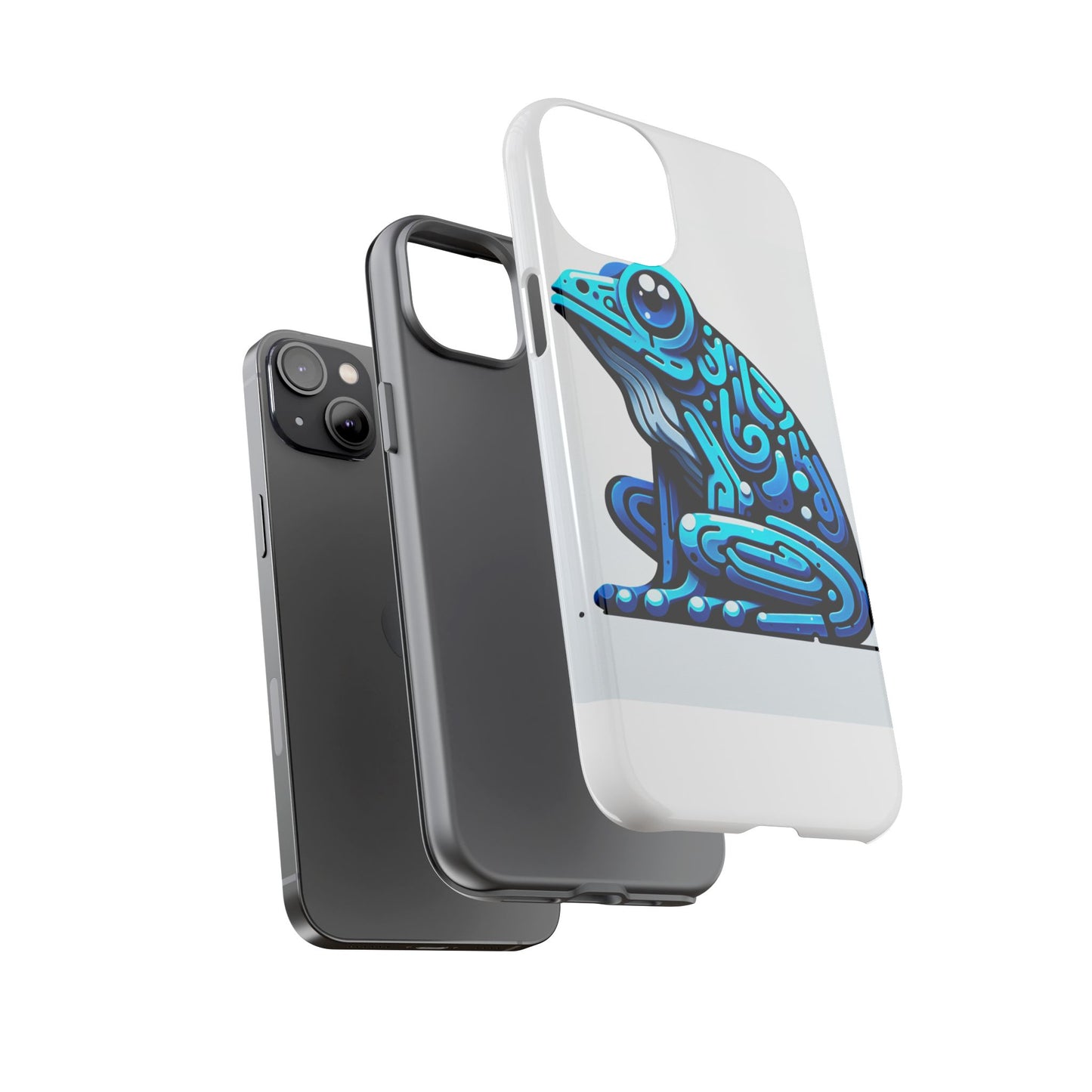 vibrant blue frog 3d wrap phone case for unique accessories retro style compatible with iphone 13, 14, 15 & 16 – all models including pro, pro max & plus