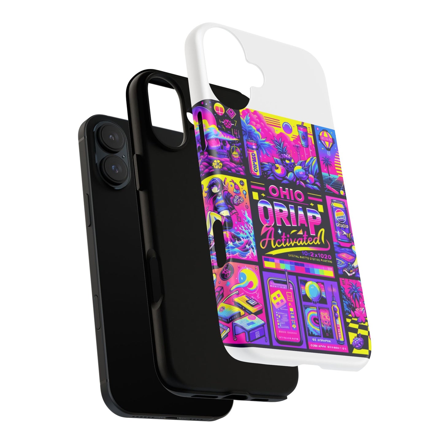 ohio drip activated protective phone case with 3d wrap design, uv protection, durable tpu silicone liner, ideal gift for tech enthusiasts and anime lovers