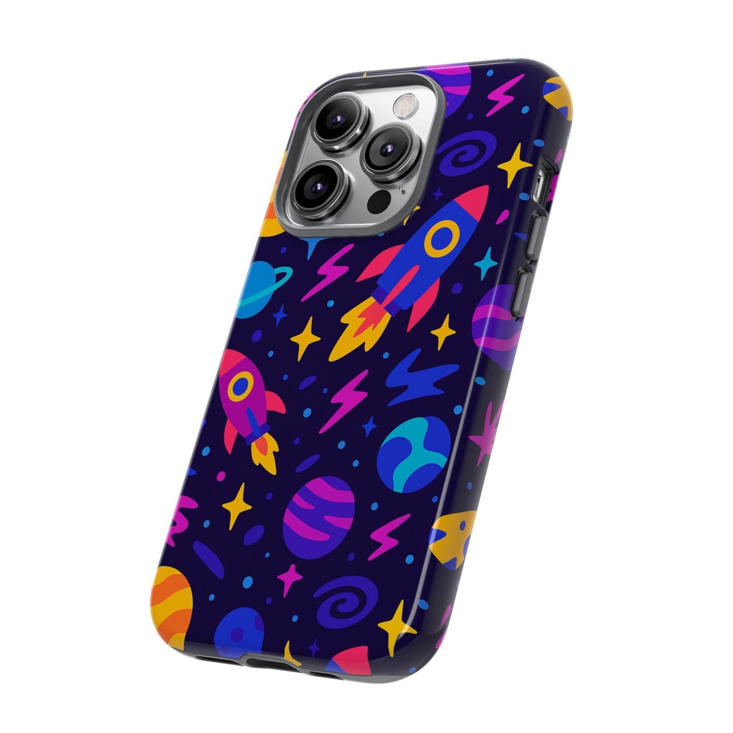 vibrant 3d wrap protective phone case with playful space theme for stylish self-expression compatible with iphone 13, 14, 15 & 16 – all models including pro, pro max & plus