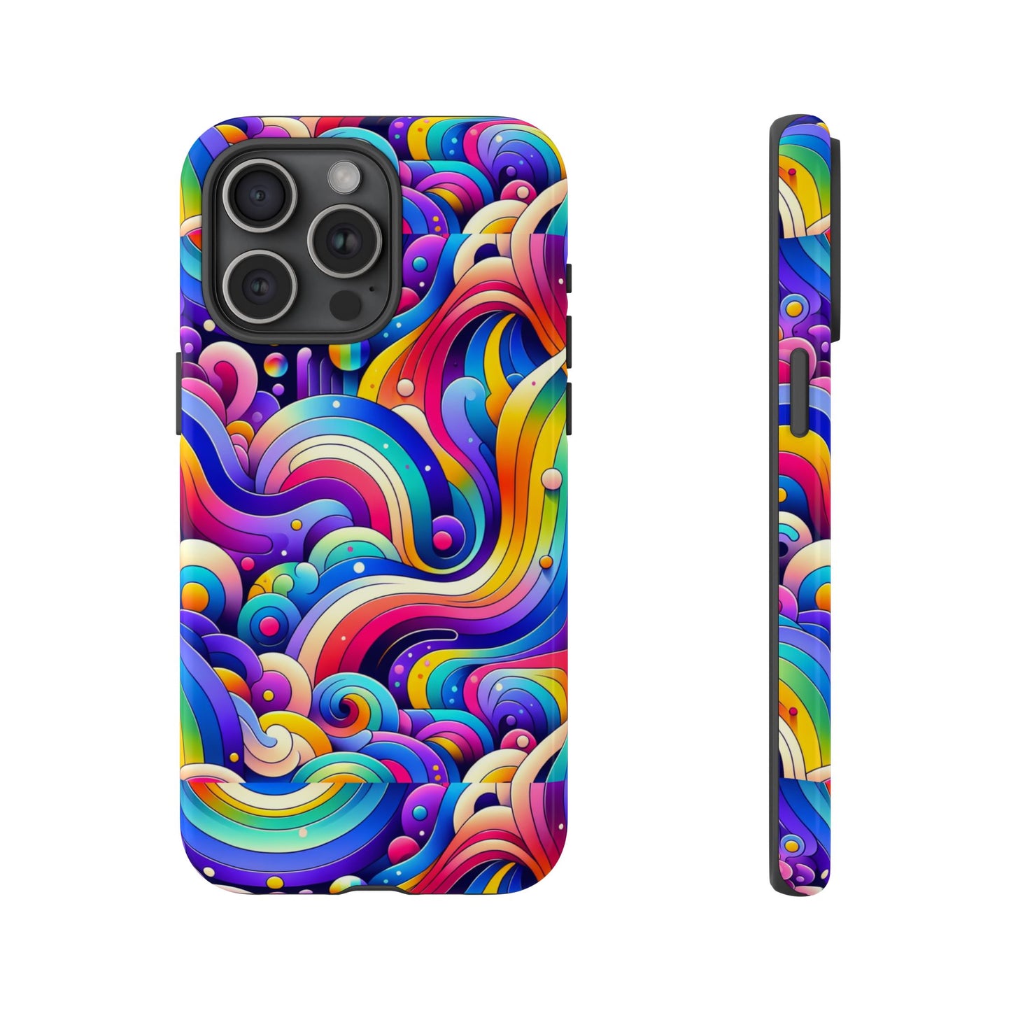 pattern image 4 vibrant shockproof phone case for anime and comic fans - colourful abstract design compatible with iphone 13, 14, 15 & 16 – all models including pro, pro max & plus
