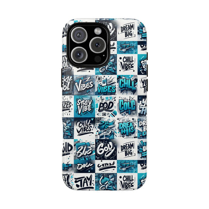 Vibrant 3D Wrap Phone Case in Blue with Playful Retro Design for Stylish Protection Compatible with iPhone 13, 14, 15 & 16 – all models including Pro, Pro Max & Plus