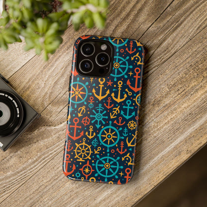 Vibrant Nautical Pattern Phone Case for Stylish Protection – Bold Accessory for iPhone 13, 14, 15 & 16 – All Models Including Pro, Pro Max & Plus