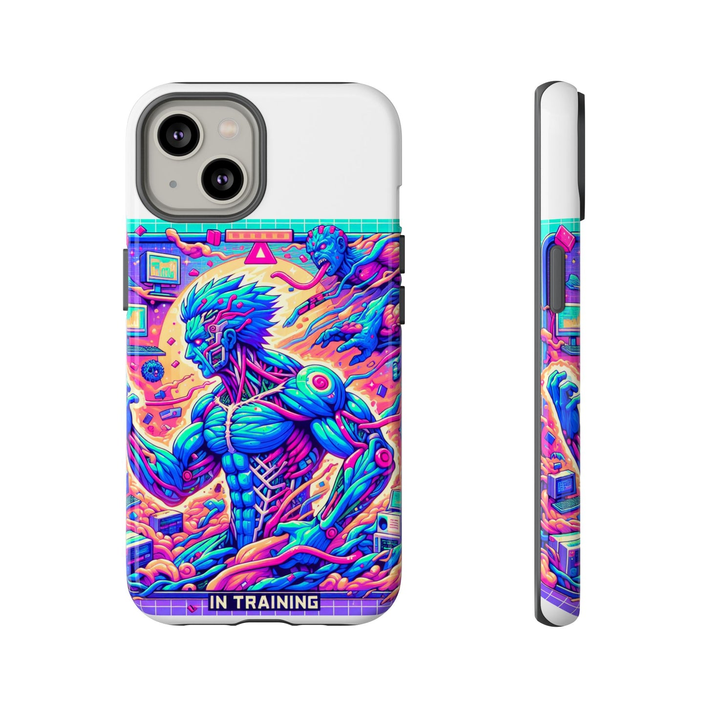 giga chad in training protective phone case for anime fans