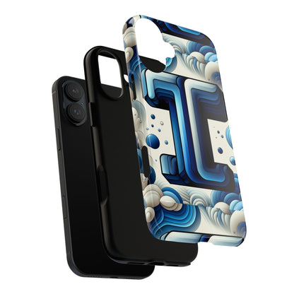 Blue Alphabet T Phone Case with 3D Wrap Design for Kids and Teens Shockproof TPU Cover with Vivid Colours and Anime-Inspired Graphics