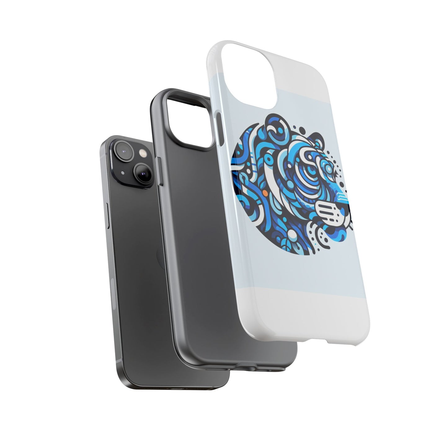 vibrant 3d wrap protective phone case with unique blue lion design for stylish expression and fun accessories compatible with iphone 13, 14, 15 & 16 – all models including pro, pro max & plus
