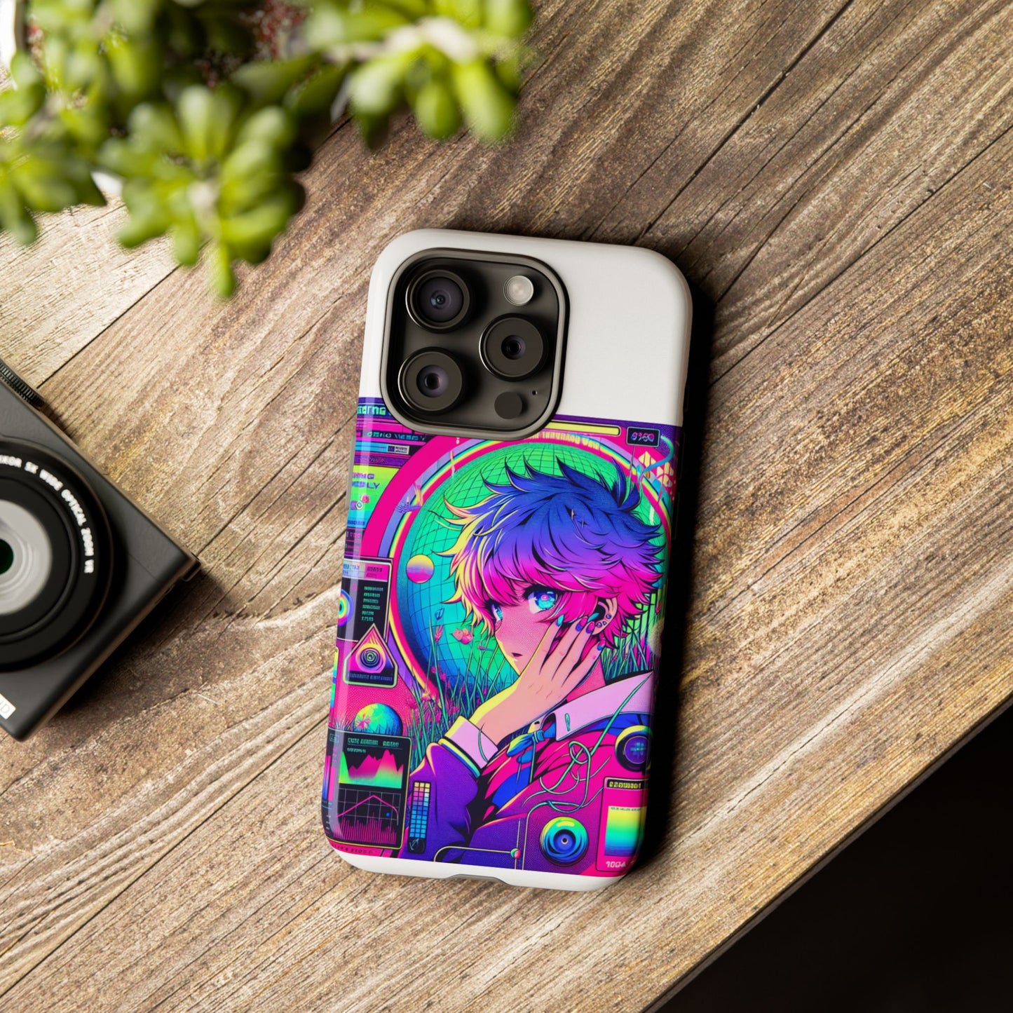 touching grass weekly vibrant protective phone case for smartphones, retro anime design, shock absorbent tpu, uv protected, unique gift for tech enthusiasts