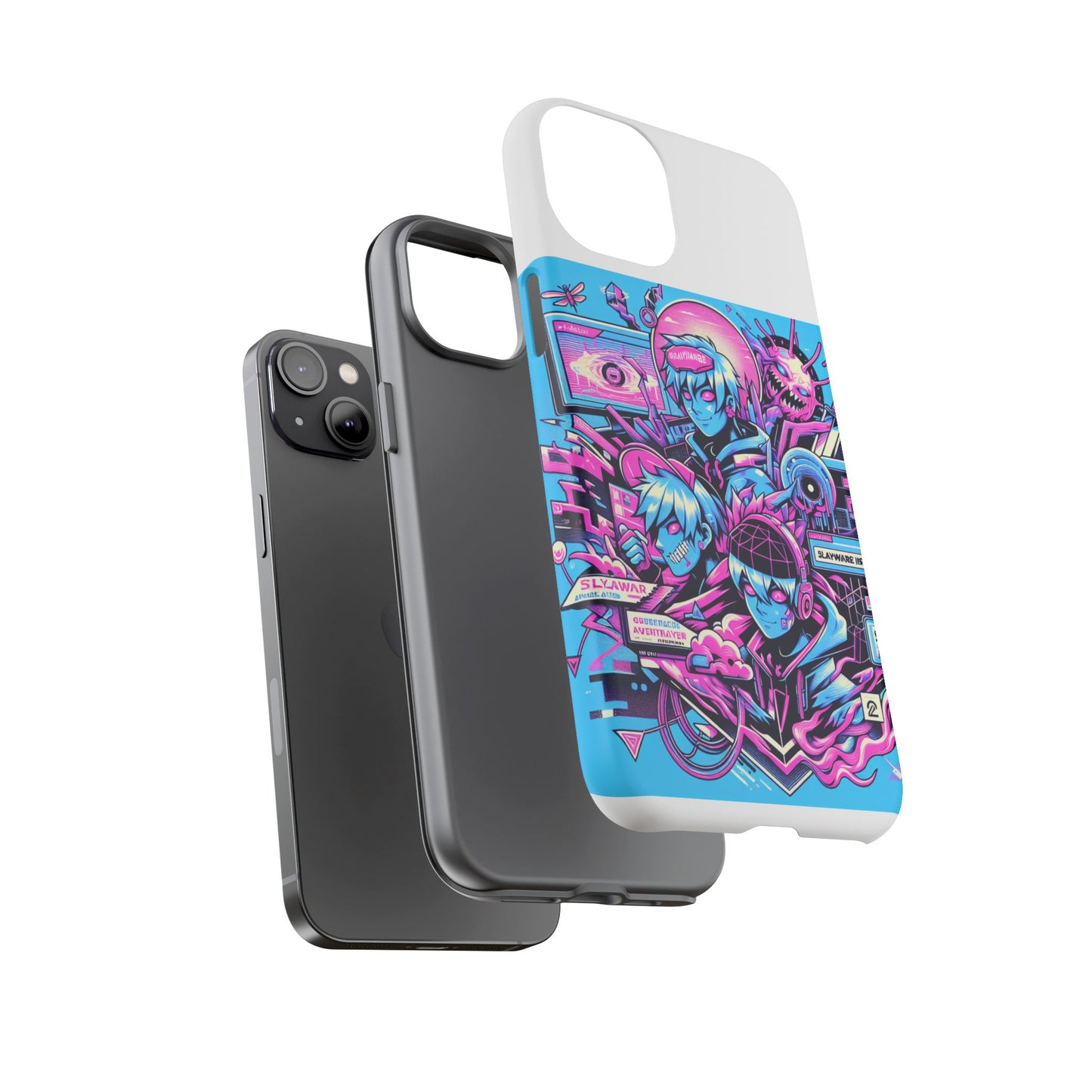 slayware installed protective phone case with 3d wrap design for anime and comic culture lovers