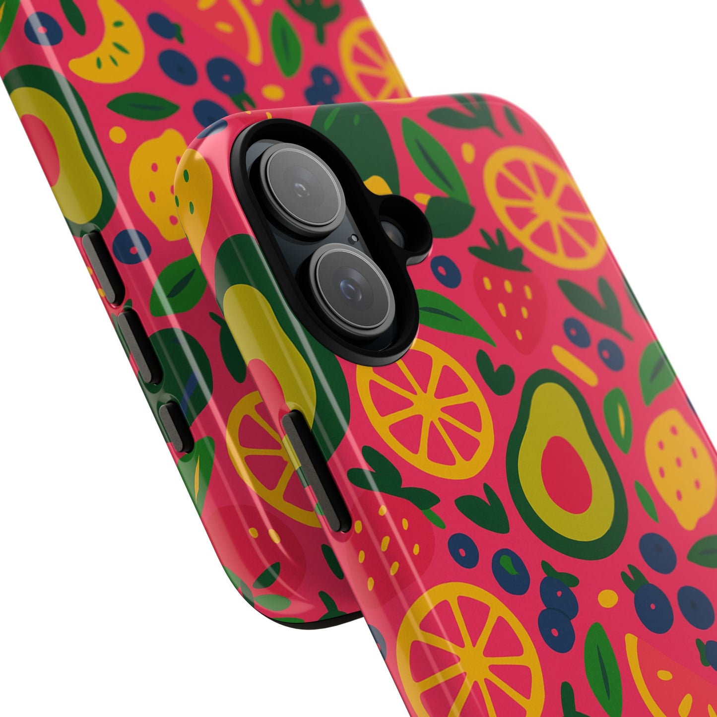 vibrant 3d fruit pattern protective phone case - playful accessory for individuality and stylish protection compatible with iphone 13, 14, 15 & 16 – all models including pro, pro max & plus