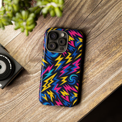 Vibrant Lightning Bolt Protective Phone Case with 3D Wrap Design for Trendy Aesthetic Accessories Compatible with iPhone 13, 14, 15 & 16 – all models including Pro, Pro Max & Plus