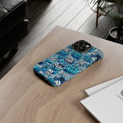 Vibrant 3D Wrap Protective Phone Case with Playful Blue Design for Stylish Protection Compatible with iPhone 13, 14, 15 & 16 – All Models Including Pro, Pro Max & Plus