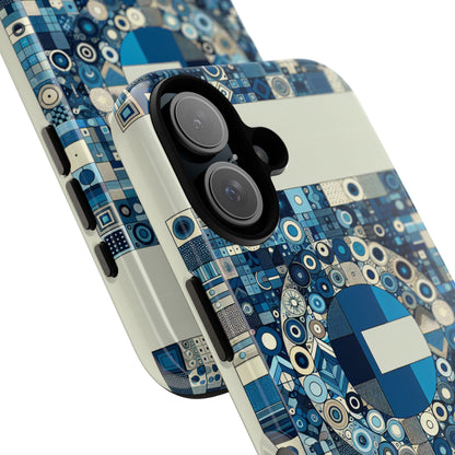 Blue Alphabet E Letter Phone Case with 3D Wrap and Shock Absorption for Kids and Teens Stylish Protective Cover