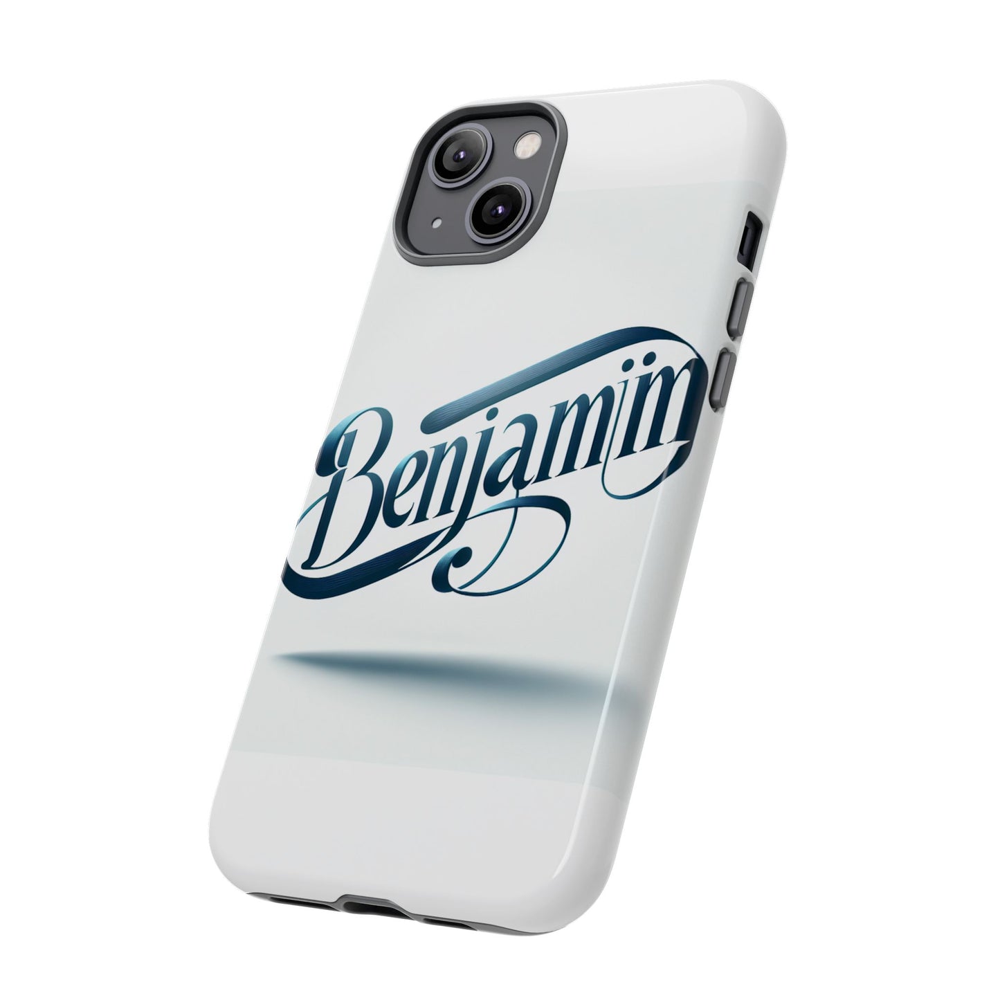 vibrant 3d typography protective phone case in blue – stylish protection for smartphones compatible with iphone 13, 14, 15 & 16 – all models including pro, pro max & plus