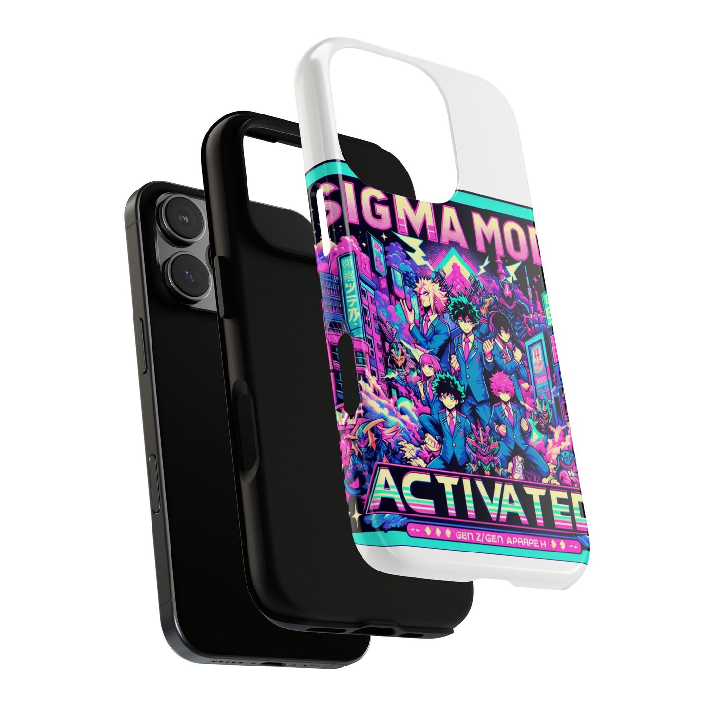 vibrant sigma mode activated protective phone case for anime lovers, 3d wrap design, durable tpu silicone, uv protected, stylish drop protection, gift for friends