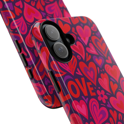 Multicolour 3D Heart Pattern Protective Phone Case for Smartphones – Vibrant Design for Stylish Protection, Compatible with iPhone 13, 14, 15 & 16 – all models including Pro, Pro Max & Plus