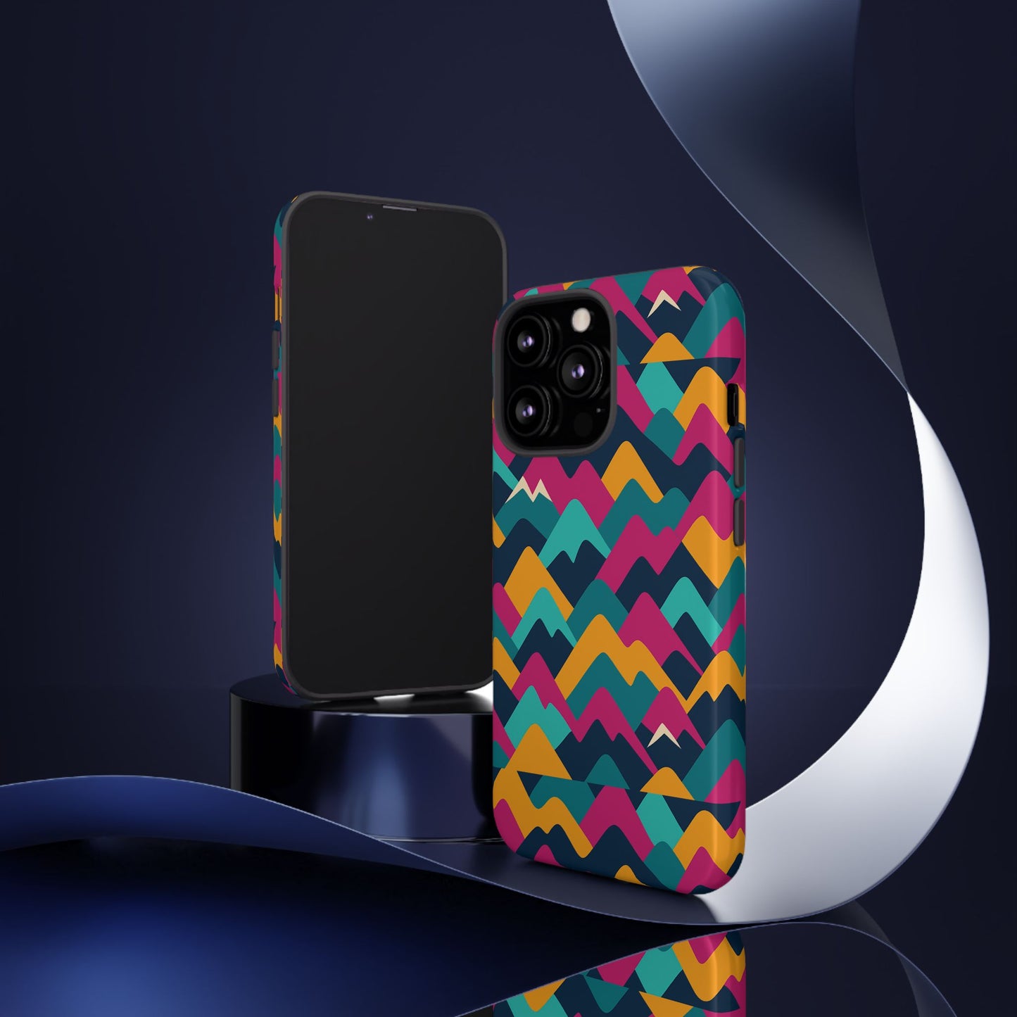 vibrant 3d geometric protective phone case for unisex, stylish smartphone accessory with playful design, compatible with iphone 13, 14, 15 & 16 – all models including pro, pro max & plus