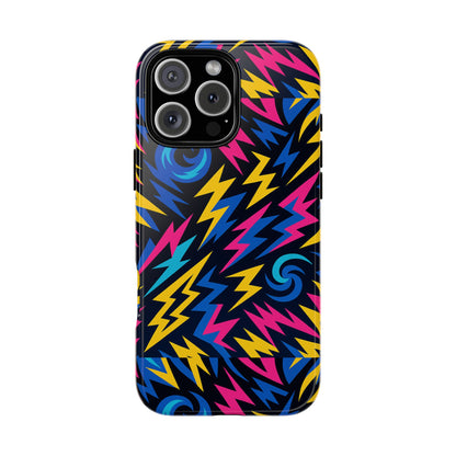 Vibrant Lightning Bolt Protective Phone Case with 3D Wrap Design for Trendy Aesthetic Accessories Compatible with iPhone 13, 14, 15 & 16 – all models including Pro, Pro Max & Plus