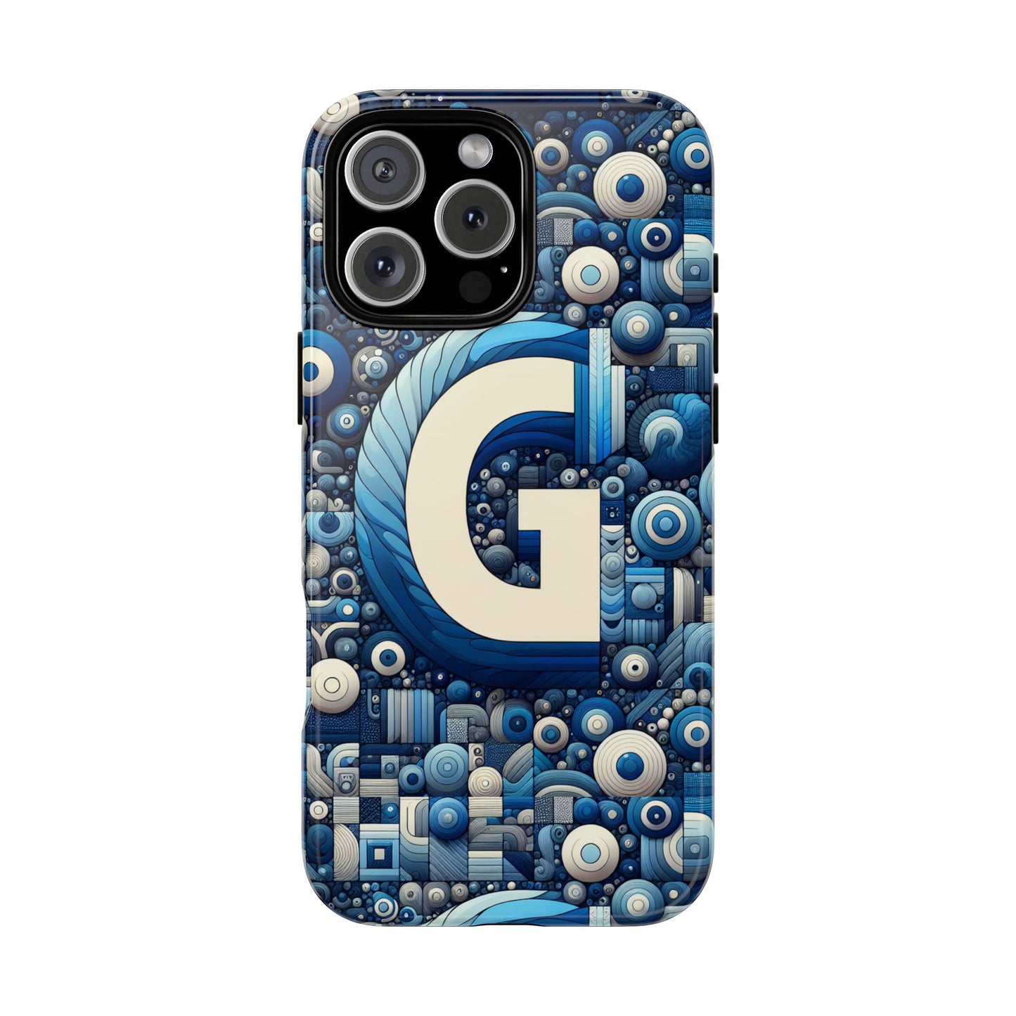 blue alphabet g phone case for iphone and android shockproof protective cover with 3d wrap design and uv protection