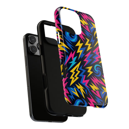 Vibrant Lightning Bolt Protective Phone Case with 3D Wrap Design for Trendy Aesthetic Accessories Compatible with iPhone 13, 14, 15 & 16 – all models including Pro, Pro Max & Plus