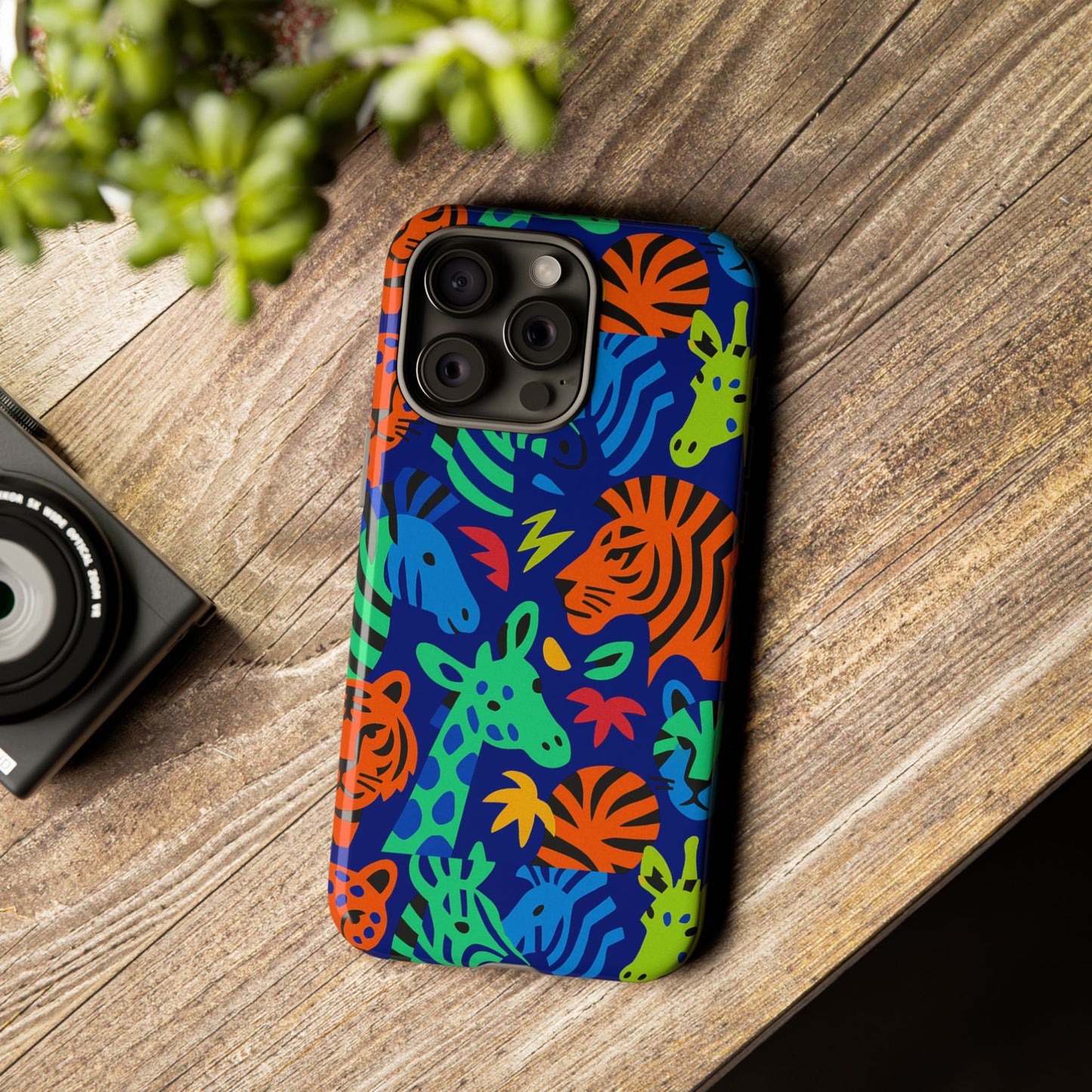 vibrant animal print 3d wrap protective phone case stylish accessory for men and women compatible with iphone 13, 14, 15 & 16 – all models including pro, pro max & plus