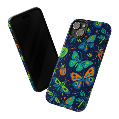 Vibrant Insect Pattern Protective Phone Case for Stylish Protection – Multicolour 3D Design Compatible with iPhone 13, 14, 15 & 16 – all models including Pro, Pro Max & Plus