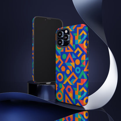 Multicolour Geometric 3D Wrap Protective Phone Case – Vibrant Accessory for Creative Individuals Compatible with iPhone 13, 14, 15 & 16 – all models including Pro, Pro Max & Plus