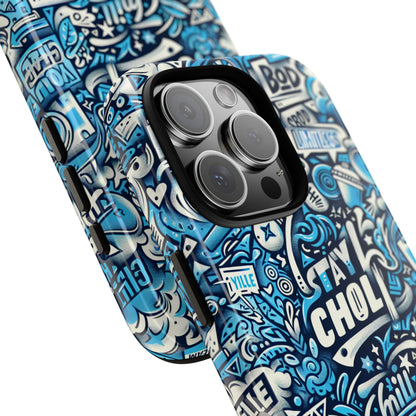 Blue Pattern Image 19 Mobile Phone Case for Kids and Teens Shockproof Protective Cover with 3D Wrap Design and UV Protection