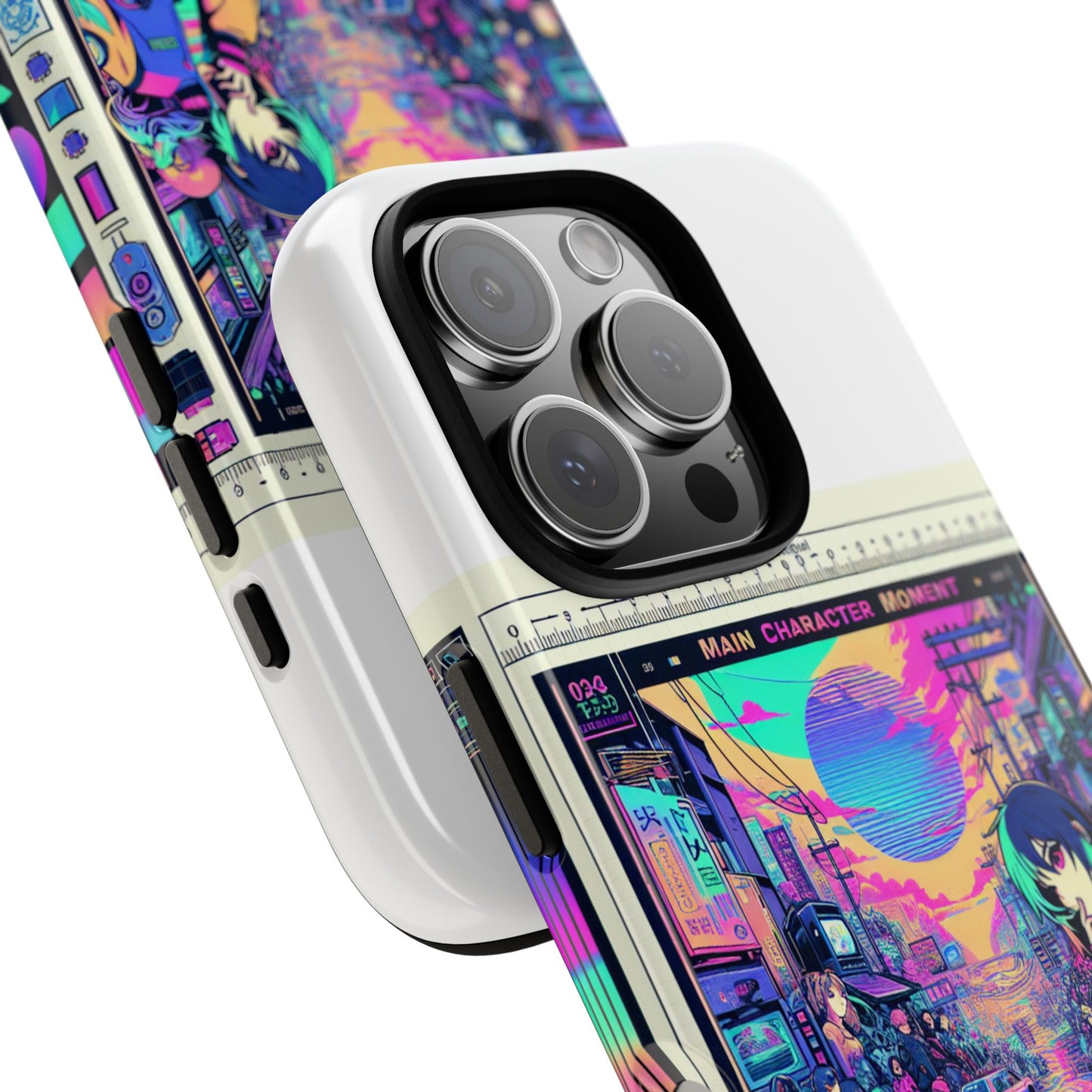 main character moment protective phone case, 3d wrap design, durable tpu silicone, uv protected, anime and comic inspired, unique gift for tech enthusiasts