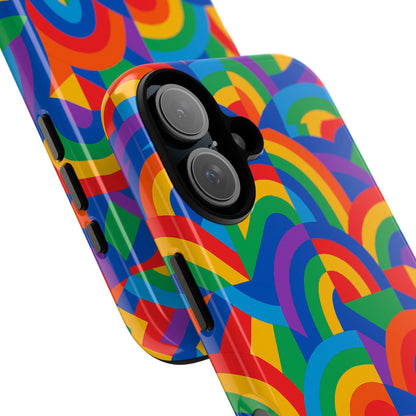 Multicolour Rainbow Protective Phone Case with 3D Design for Stylish Protection Compatible with iPhone 13, 14, 15 & 16 – All Models Including Pro, Pro Max & Plus