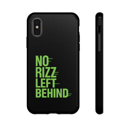 Tough Phone Case - No Rizz Left Behind, Durable Protection, Shock Absorbent, Stylish Design, Perfect Gift for Adults, Supports Wireless Charging, UV Protected, Lightweight Accessory