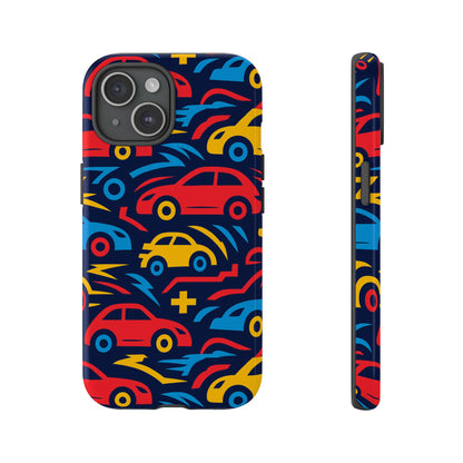 Multicolour Retro 3D Wrap Protective Phone Case with Vibrant Car Design for Stylish Protection Compatible with iPhone 13, 14, 15 & 16 – all models including Pro, Pro Max & Plus