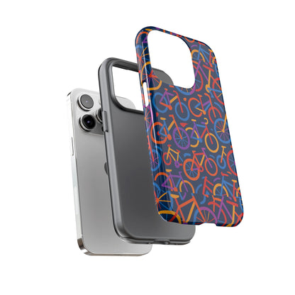 Multicolour 3D Bicycle Pattern Protective Phone Case Stylish Design for Creative Individuals Compatible with iPhone 13, 14, 15 & 16 – all models including Pro, Pro Max & Plus